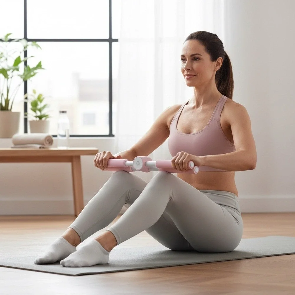 Yoga Sticks Stretching Tool Humpback Corrector Retractable Posture Stick Pink